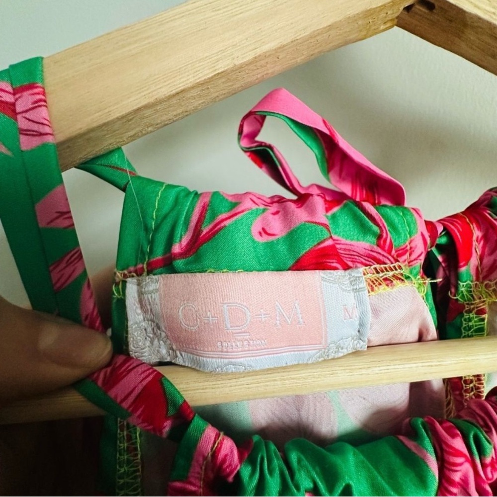 Vibrant Floral Tiered Halter Maxi Dress by CDM XS - Picture 14 of 15